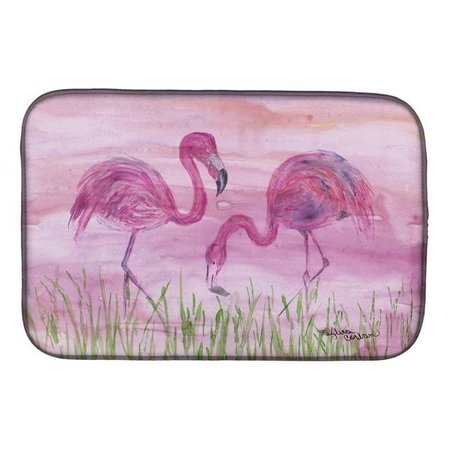 CAROLINES TREASURES Carolines Treasures SC2018DDM Flamingos Dish Drying Mat SC2018DDM